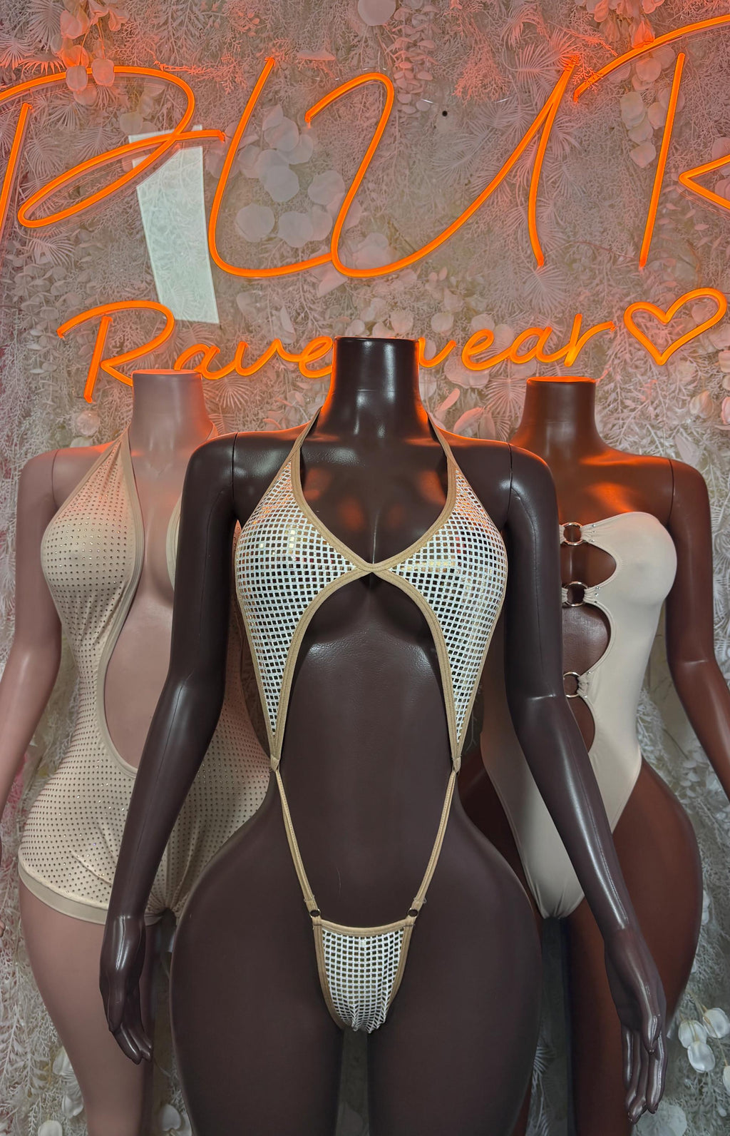Exotic Dancewear Tan Bodysuit One-Piece Festival Clothing Bartender Outfit - image 3