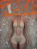 Exotic Dancewear Tan Bodysuit One-Piece Festival Clothing Bartender Outfit