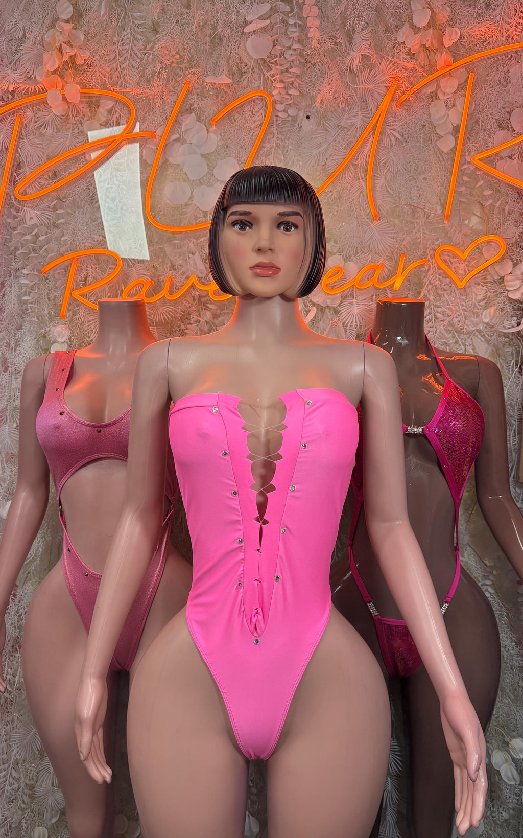 Rave Outfit Pink One-Piece Bodysuit – Ravewear Festivals & Exotic Dancewea - image 3