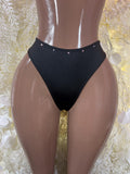 Black high-rise underwear shorts with wide waistband