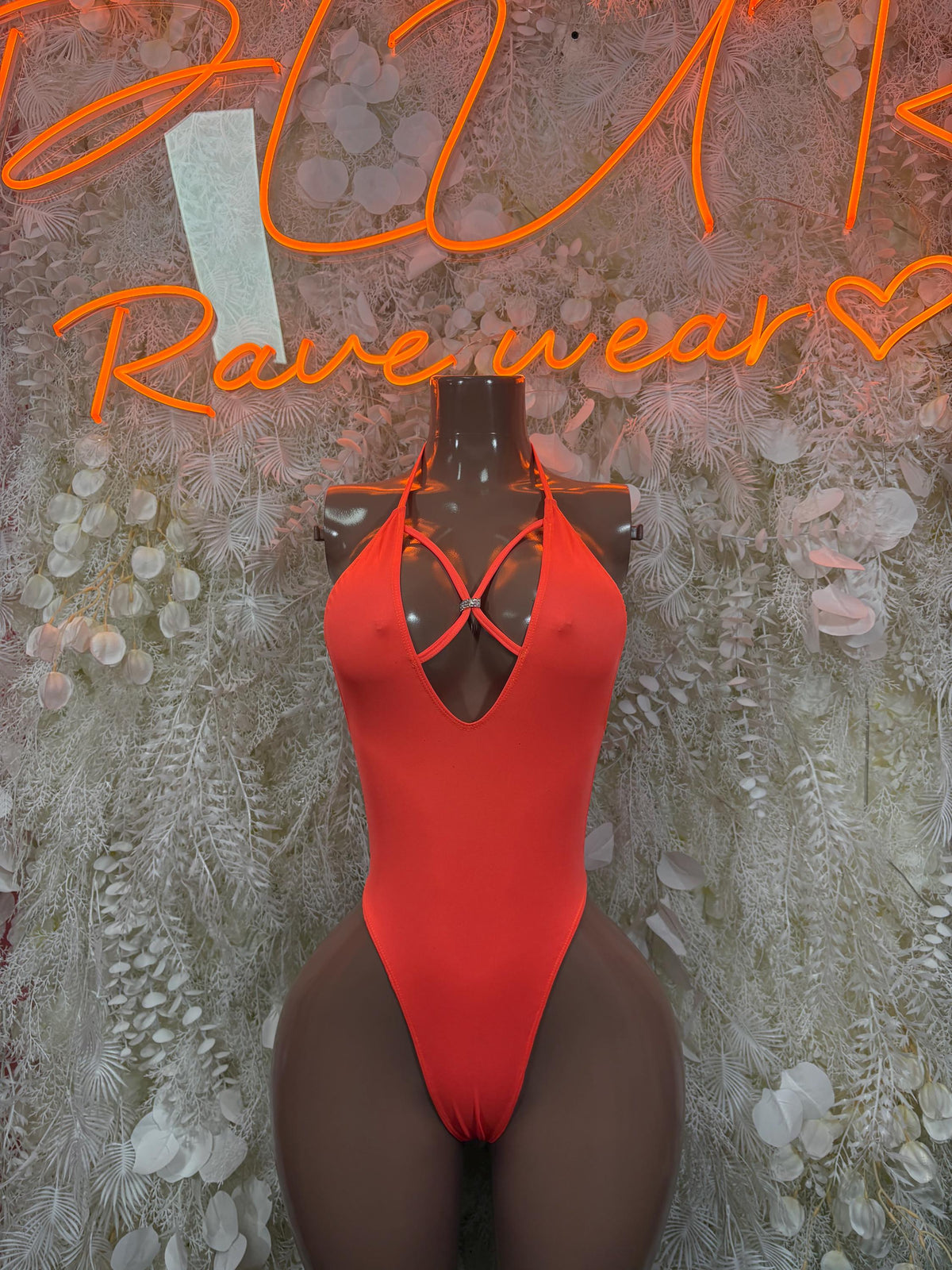 Bartender Orange One-Piece Bodysuit – Summer Festivals & Rave Wear Dancewear