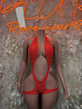 Bartender Orange One-Piece Bodysuit – Summer Festivals & Rave Wear Dancewear