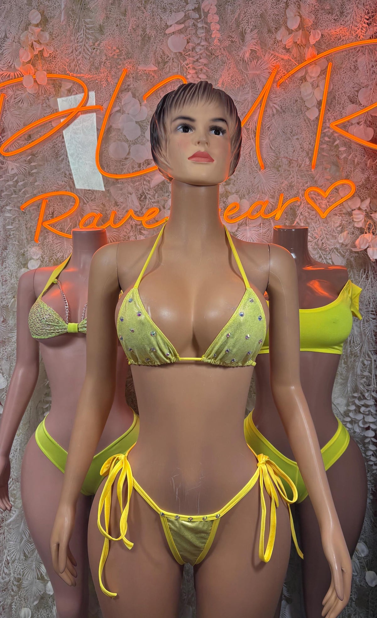 Bikini Yellow Two Piece Ravewear – Exotic Dance Festival Outfit - image 2