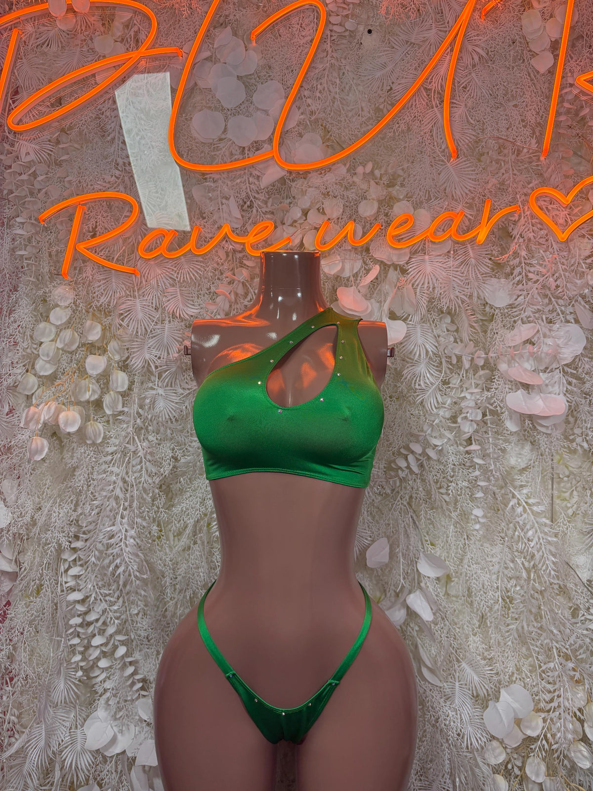 Festival Bikini Green Metallic Two Piece Set Ravewear – Dancewear Outfit
