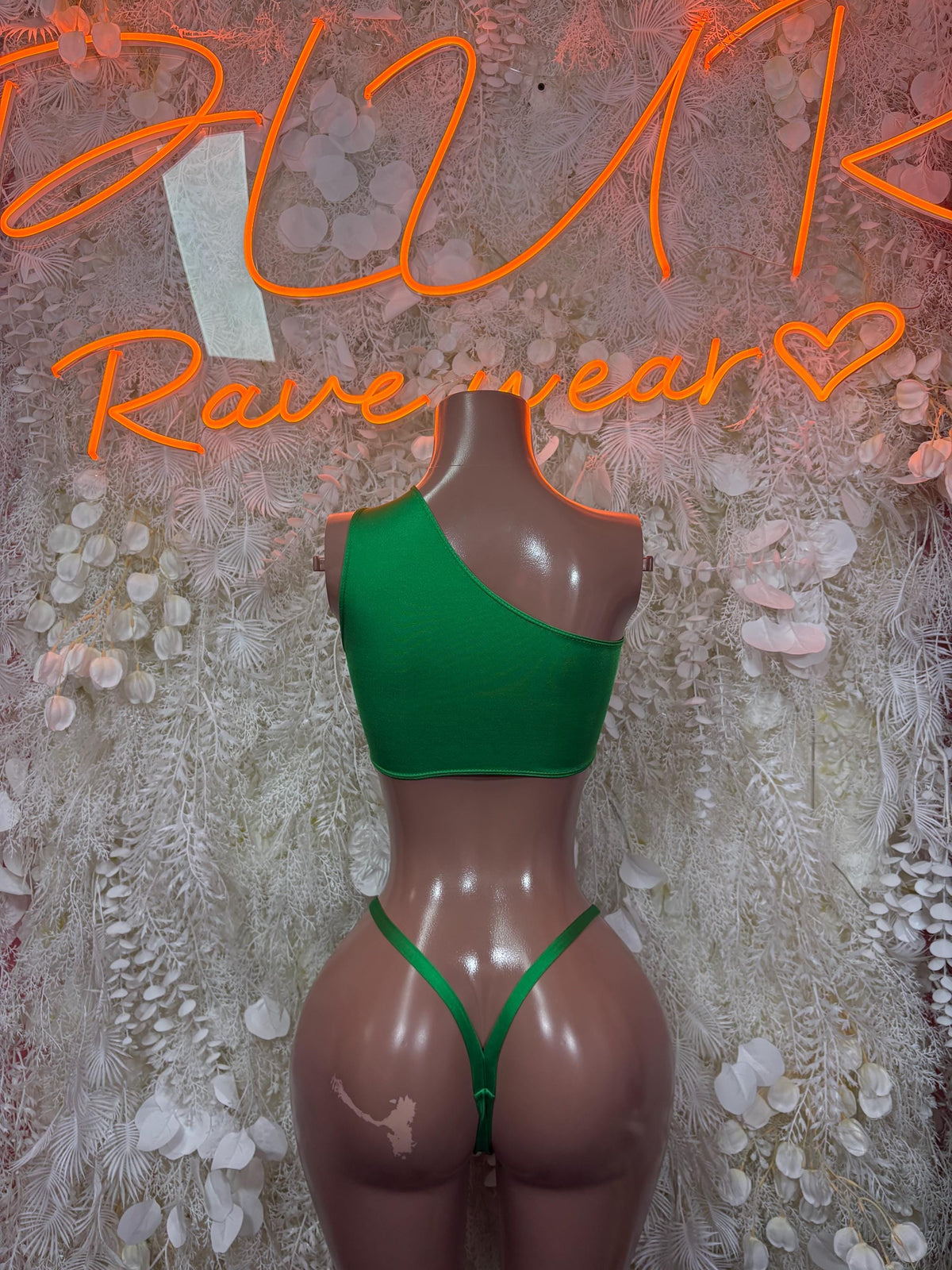 Festival Bikini Green Metallic Two Piece Set Ravewear – Dancewear Outfit - image 3
