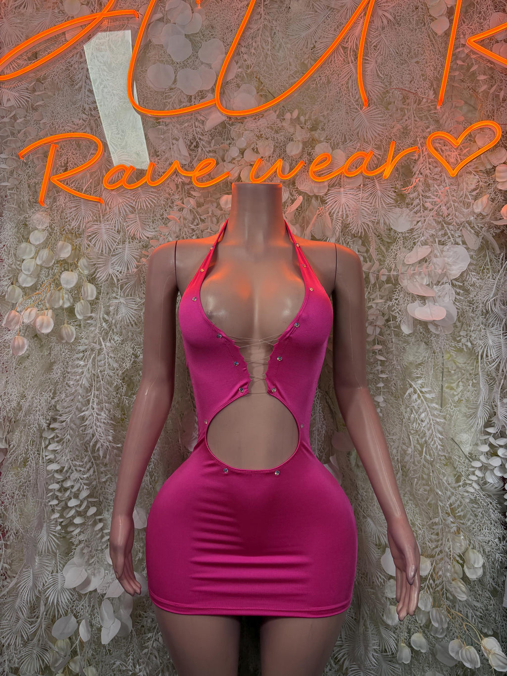 Pink Festival Dress - Exotic Dancewear Rave Outfit, Pole Dance Costume Clubwear