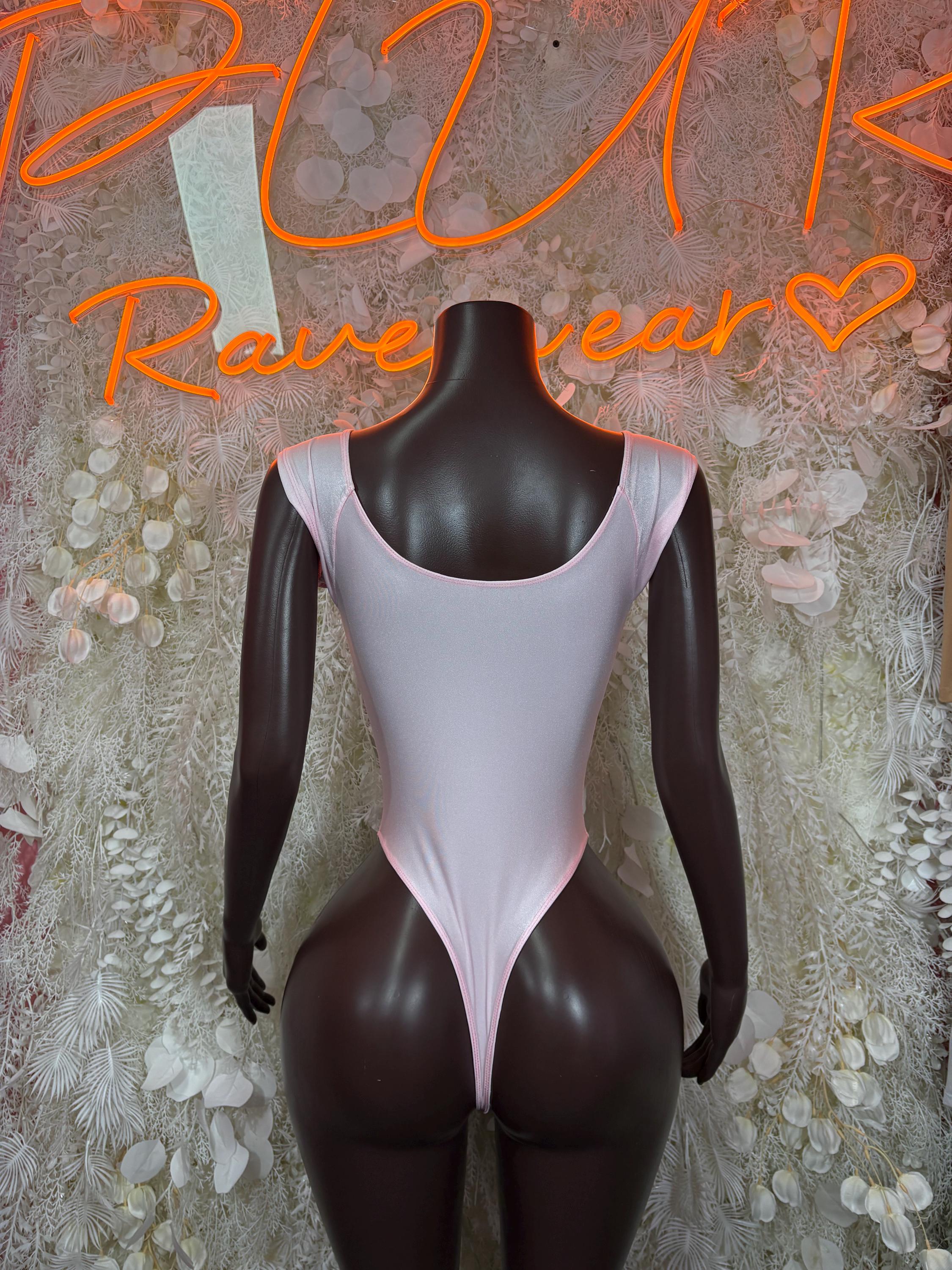 Light one-piece bodysuit with scoop back and high-cut leg openings