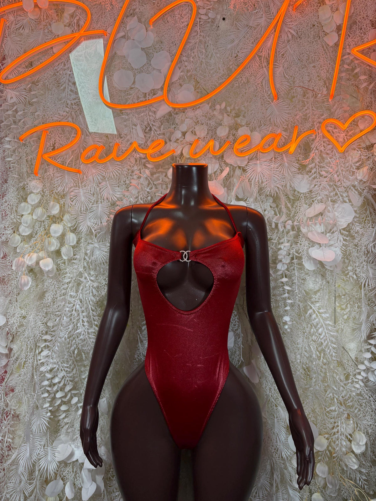 Bartender Bodysuit Red Festival Outfit Women - Exotic Dancewear Clubwear Bottle Girl