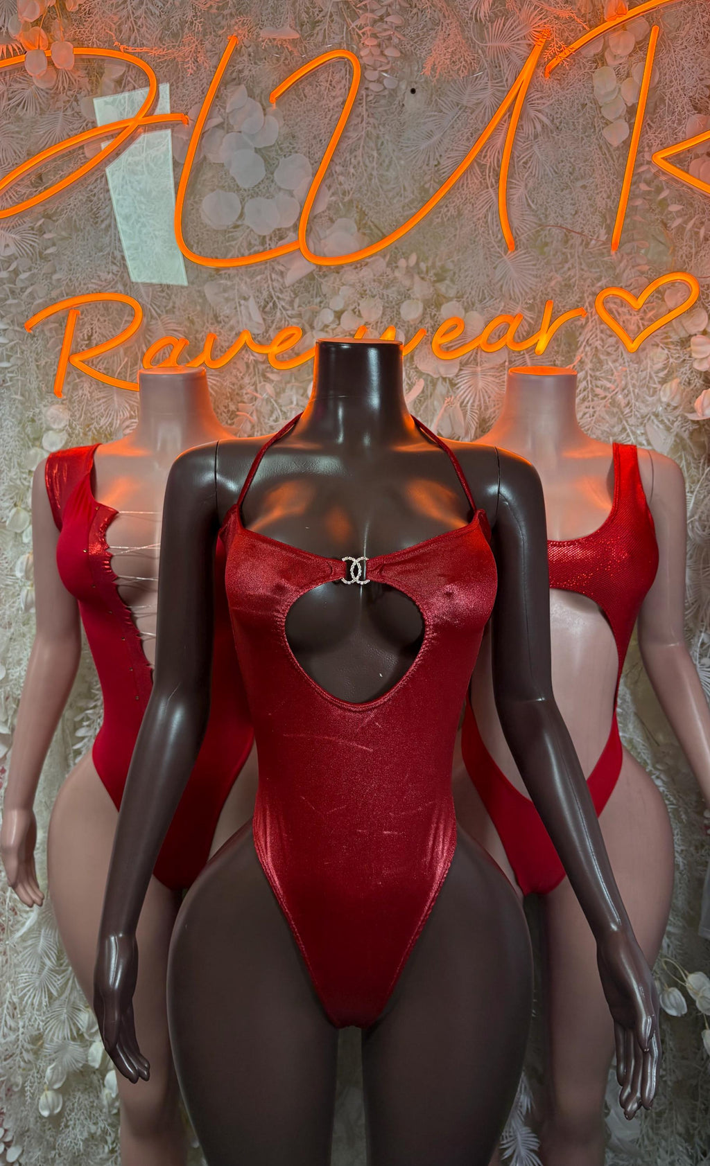 Bartender Bodysuit Red Festival Outfit Women - Exotic Dancewear Clubwear Bottle Girl - image 3