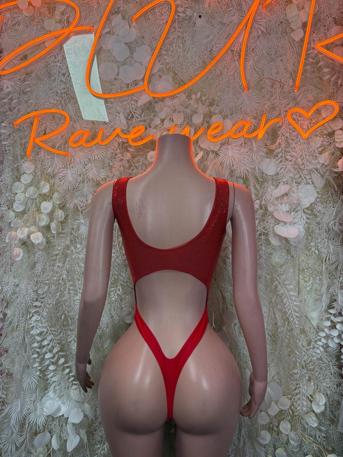 Bartender Bodysuit Red Festival Outfit Women - Exotic Dancewear Clubwear Bottle Girl - image 2