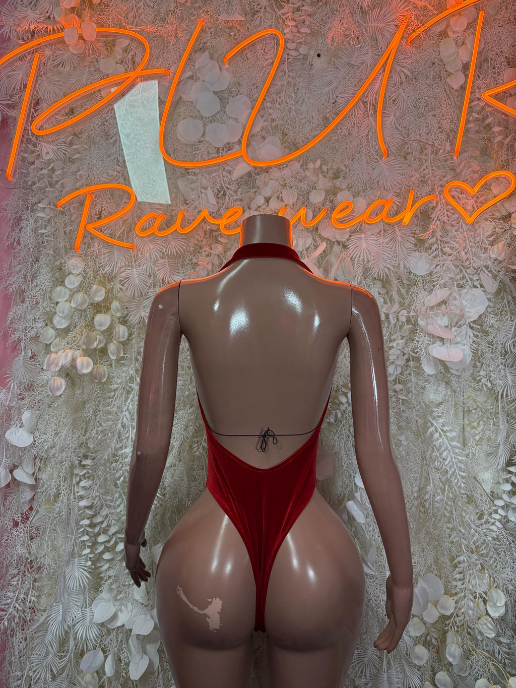 Ravewear Bodysuit Red Festival Outfit - Exotic Dancewear Clubwear Bottle Girl - image 2
