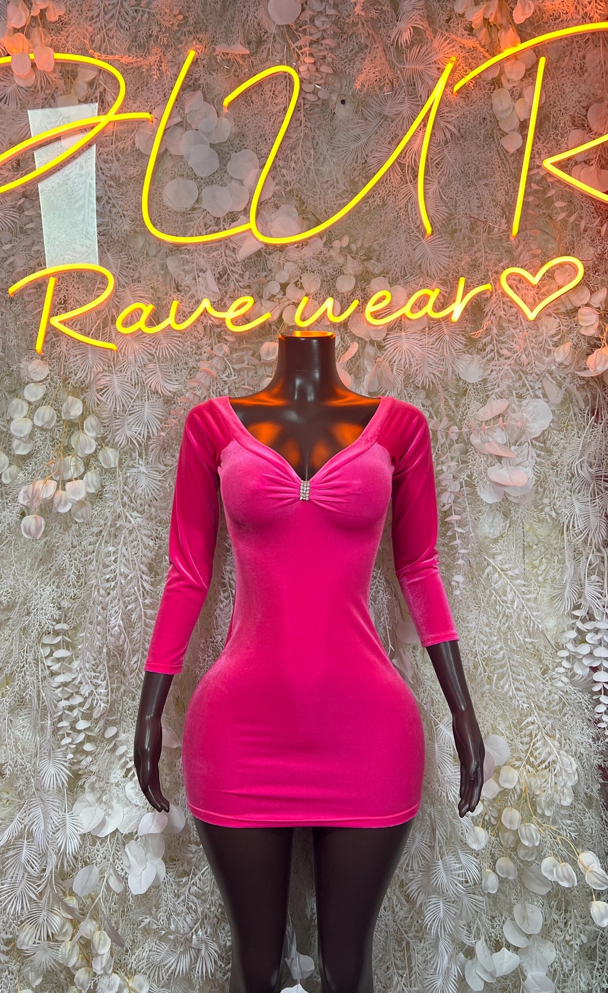 Pink Velvet Mini Dress Women - Exotic Dancewear Clubwear Party Bodycon Club Night Out Dress