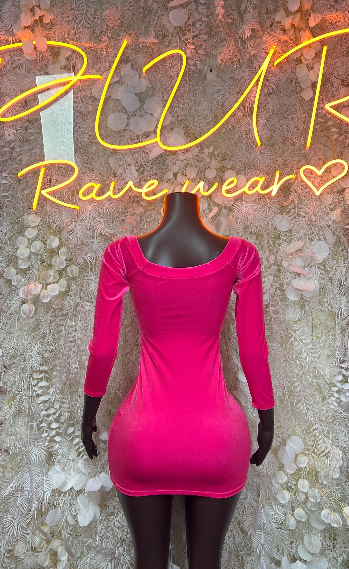 Pink Velvet Mini Dress Women - Exotic Dancewear Clubwear Party Bodycon Club Night Out Dress - image 2
