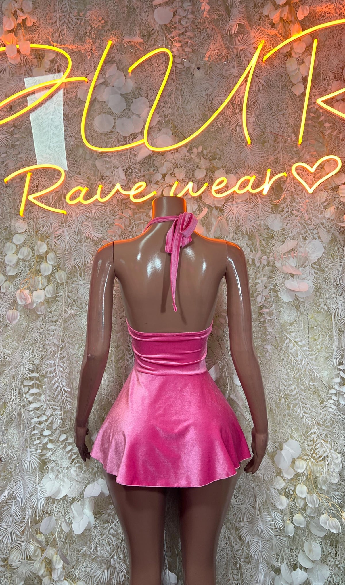 Pink Velvet Mini Dress Women - Exotic Dancewear Clubwear Party Bodycon Club Night Out Dress - image 2