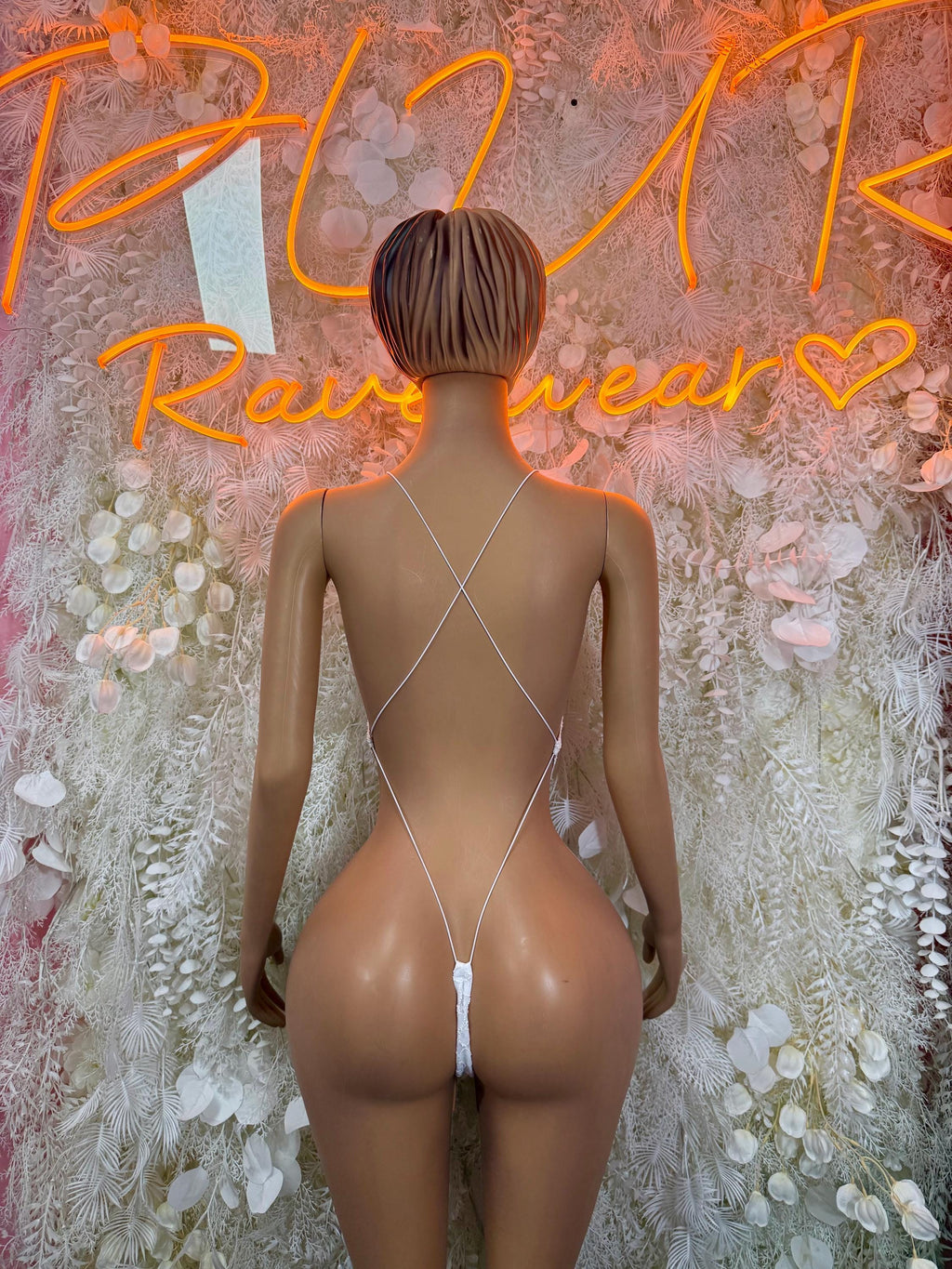 White Bartender Bodysuit Women - Bottle Service Outfit, Rave Festival Clubwear, Sexy One Piece Dancewear - image 2