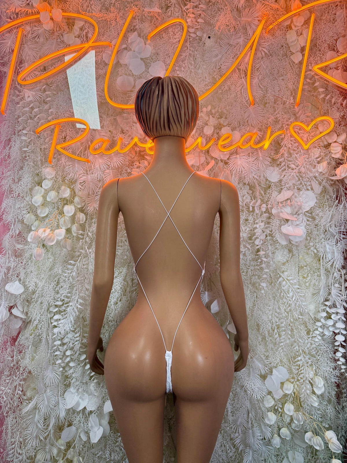 White Bartender Bodysuit Women - Bottle Service Outfit, Rave Festival Clubwear, Sexy One Piece Dancewear - image 2