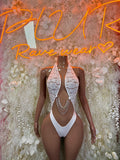 Bottlegirl White Bodysuit - Bartender Uniform, VIP Bottle Service, Rave Outfit Club Party Festival