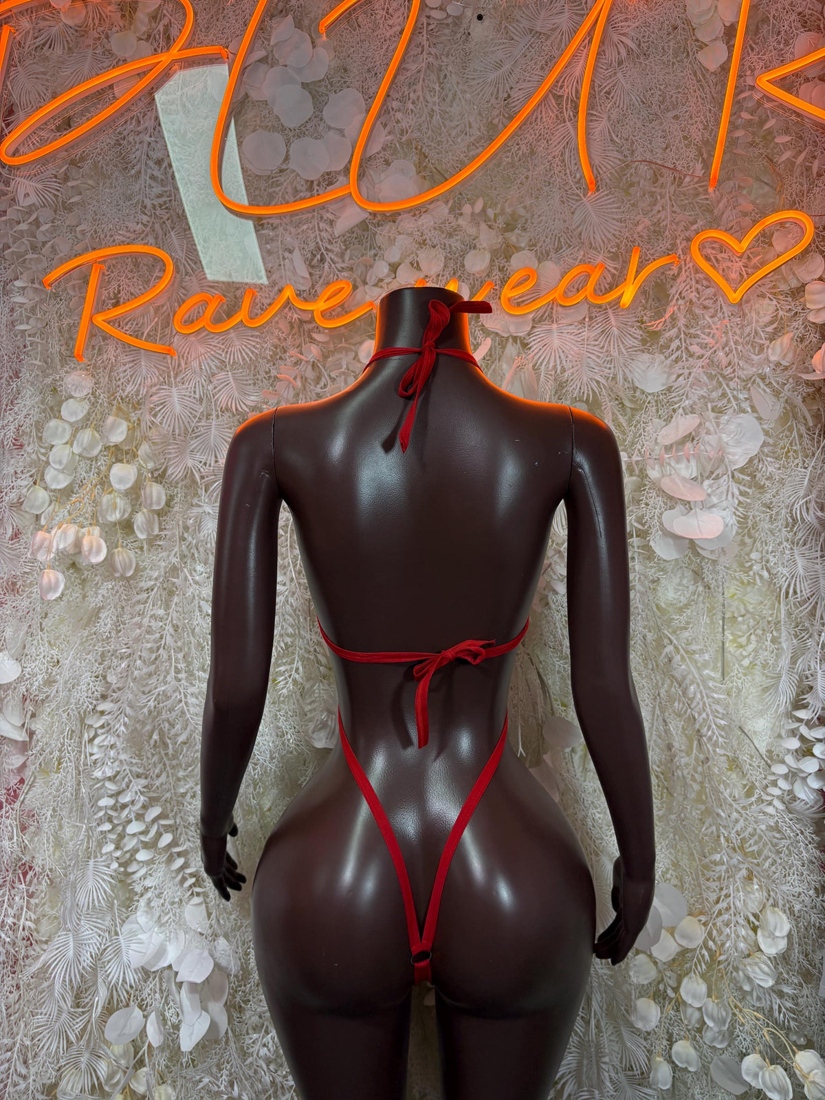 Red Bartender Bodysuit Women - Bottle Service Outfit, Rave Festival Clubwear, Sexy One Piece Dancewear - image 2