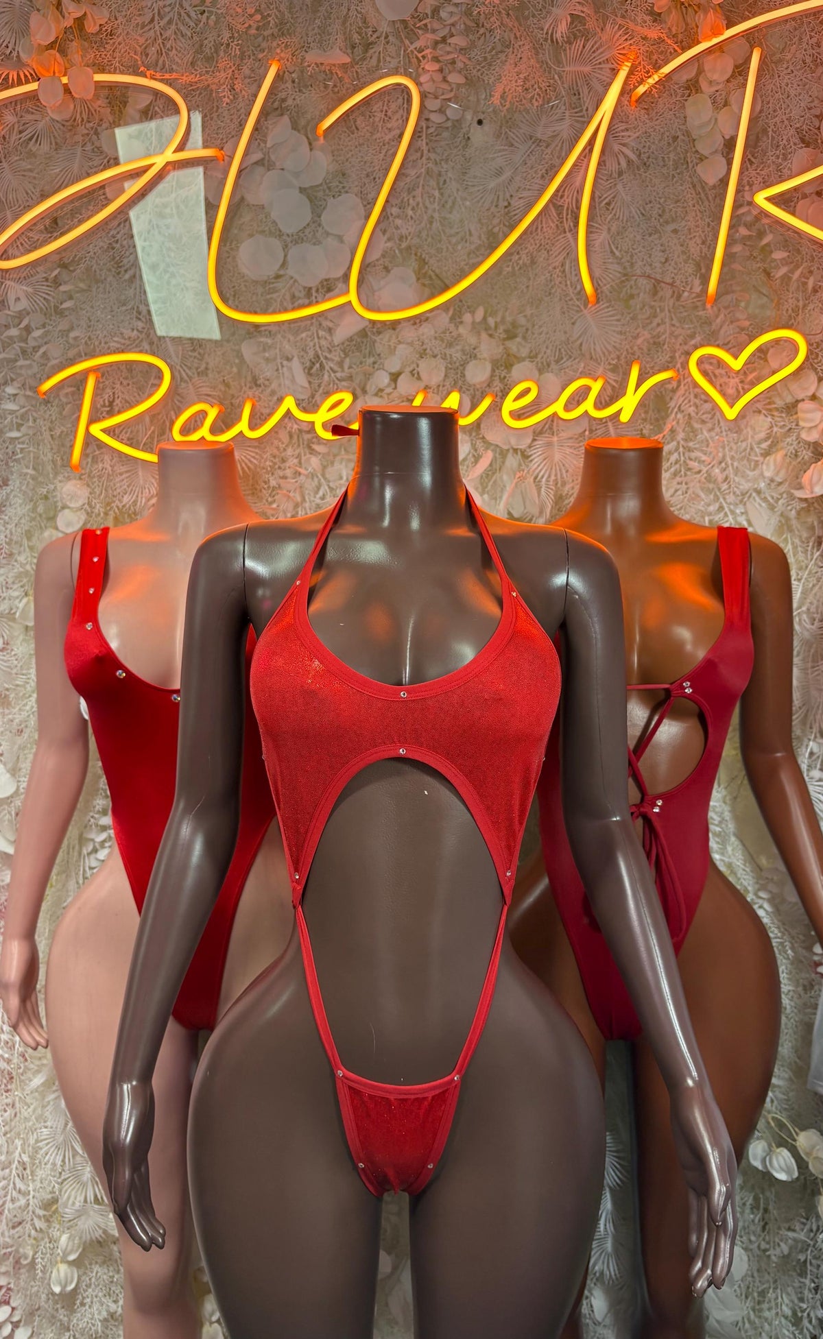 Red Bartender Bodysuit Women - Bottle Service Outfit, Rave Festival Clubwear, Sexy One Piece Dancewear - image 3
