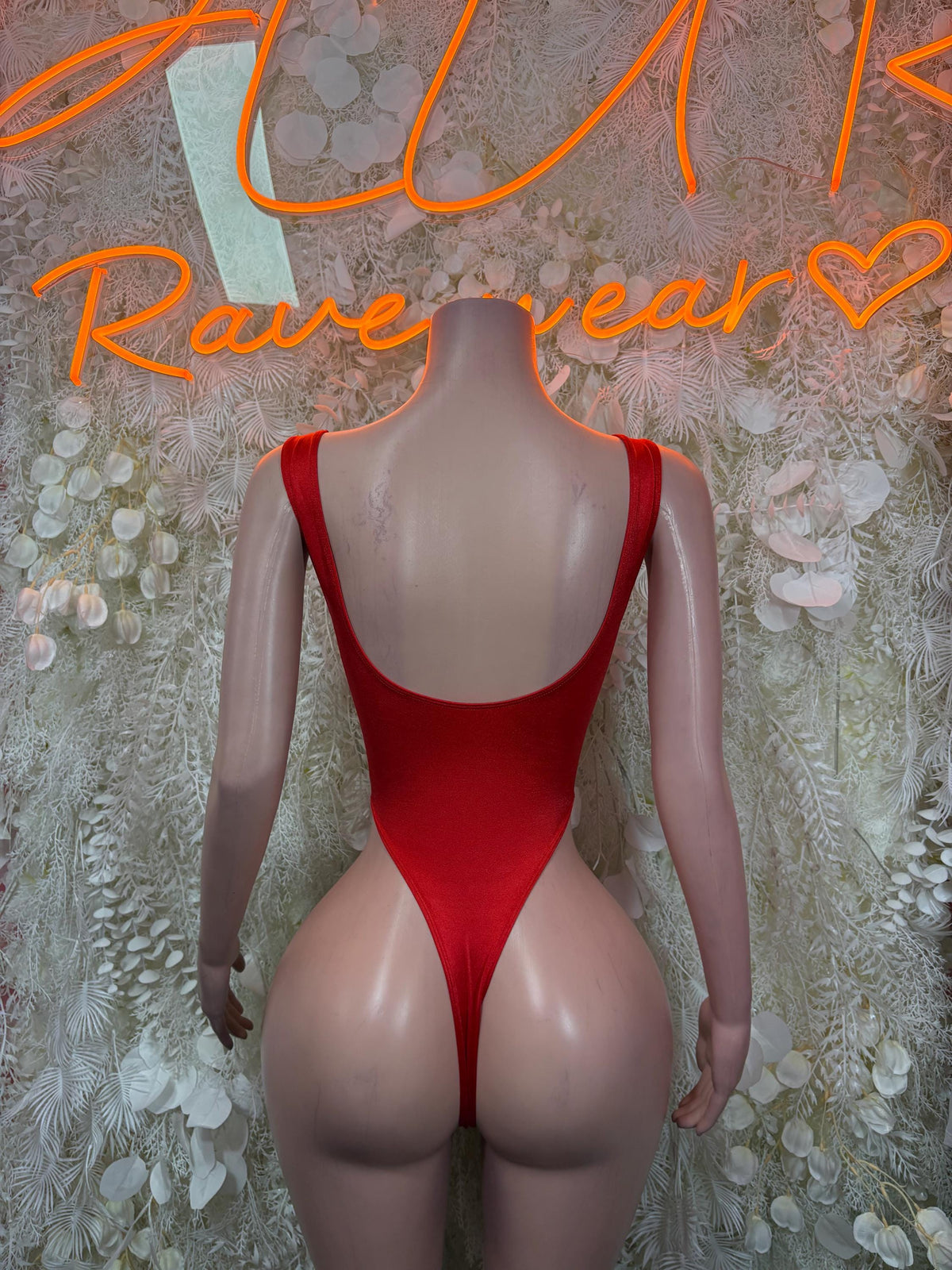 Red Bartender Bodysuit Women - Bottle Service Outfit, Rave Festival Clubwear, Sexy One Piece Dancewear - image 2