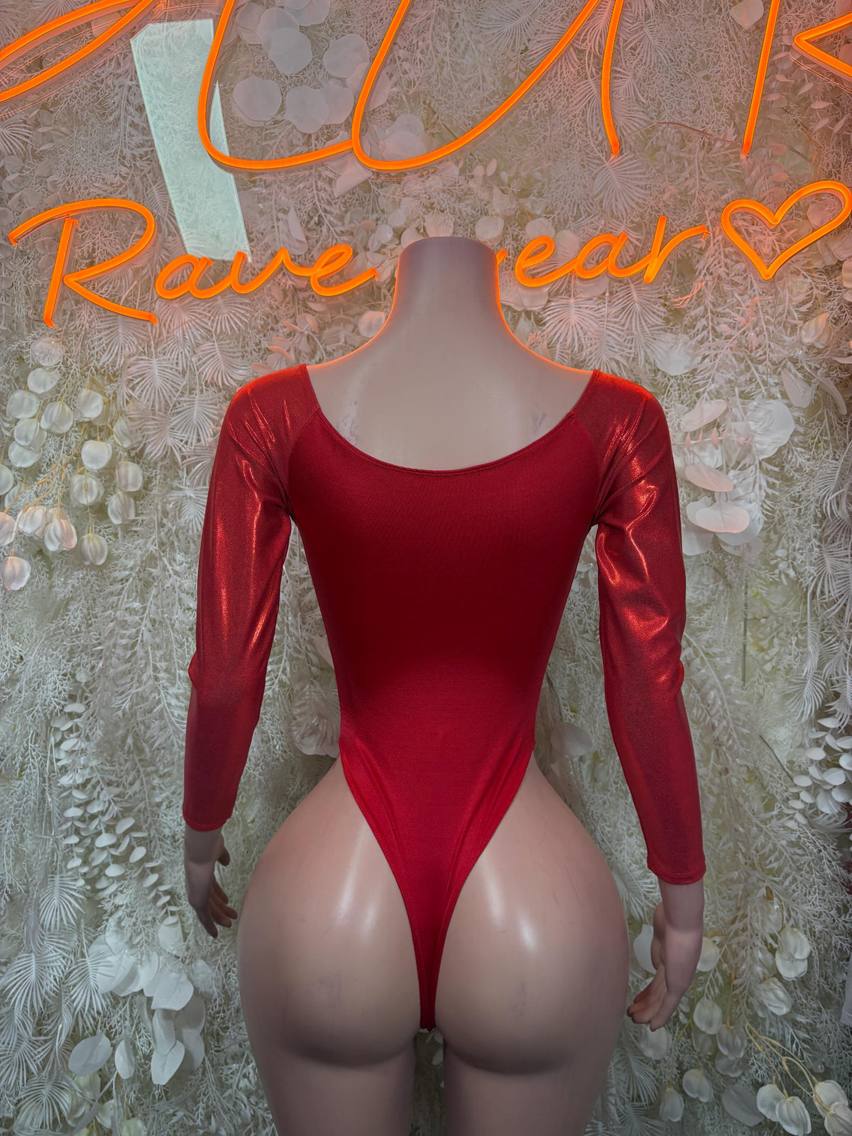 Red Bartender Bodysuit Women - Bottle Service Outfit, Rave Festival Clubwear, Sexy One Piece Dancewear - image 2