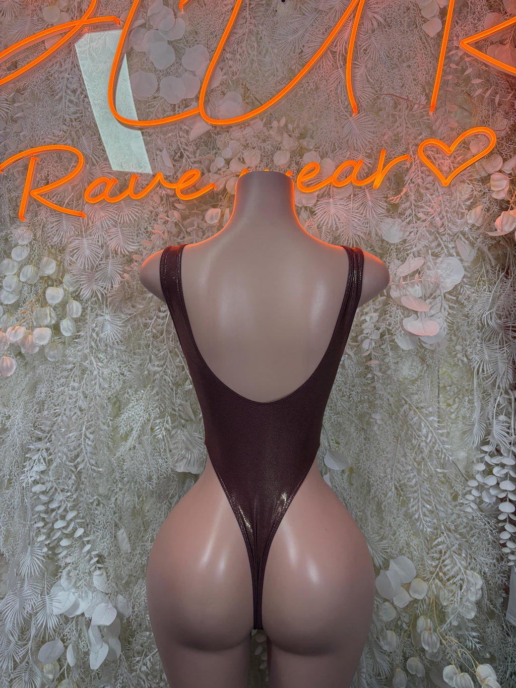 Burgundy Festival Bodysuit Women - Rave Outfit Exotic Dancewear Clubwear Bottle Girl Bodysuit - image 2