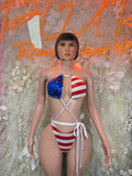 Memorial Day USA Flag Bikini – Patriotic Two-Piece Swimsuit, 4th of July Beachwear
