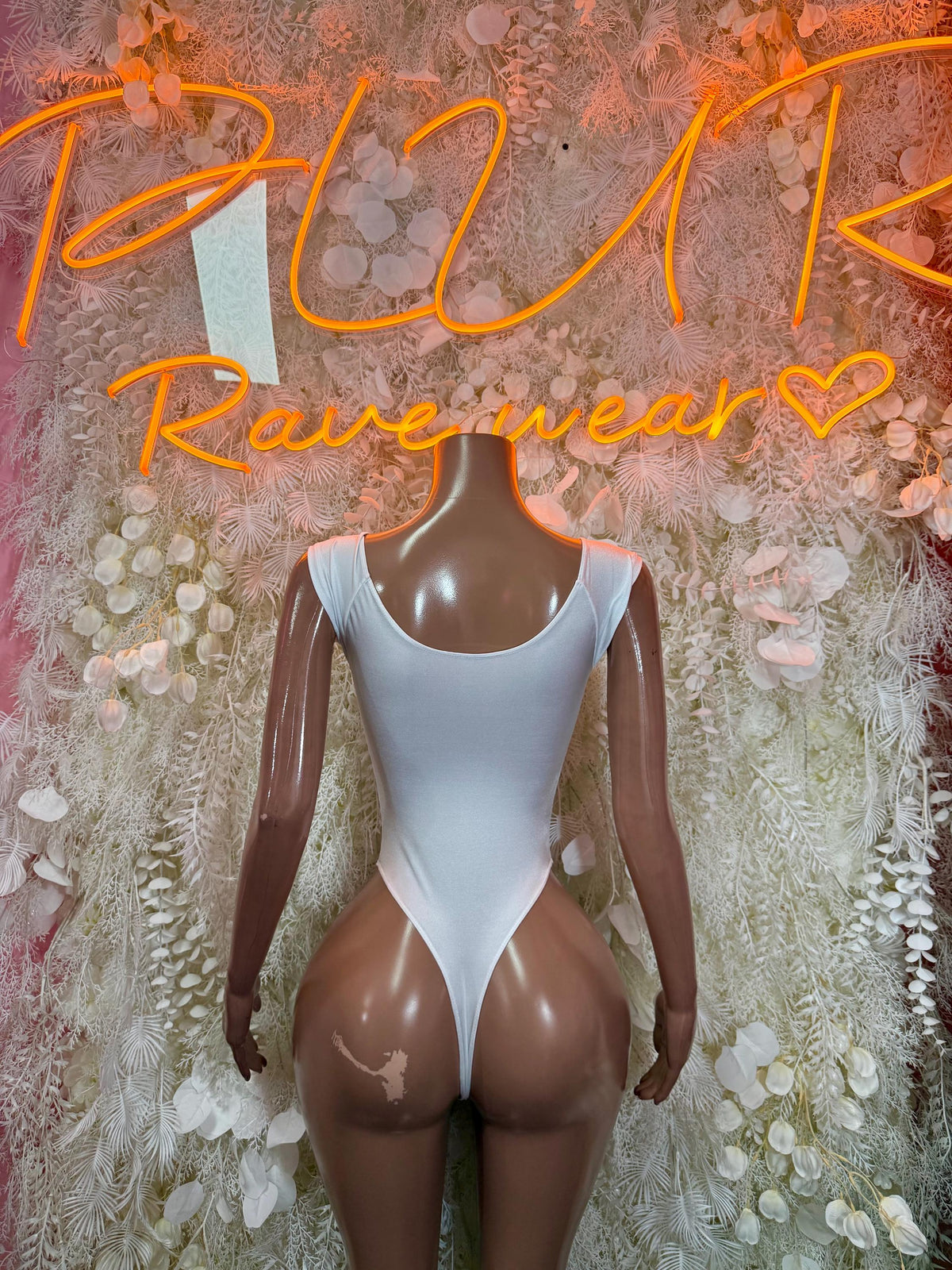 White Bodysuit - Bottle Service Outfit, Rave Festival Clubwear, Sexy One Piece Dancewear - image 2