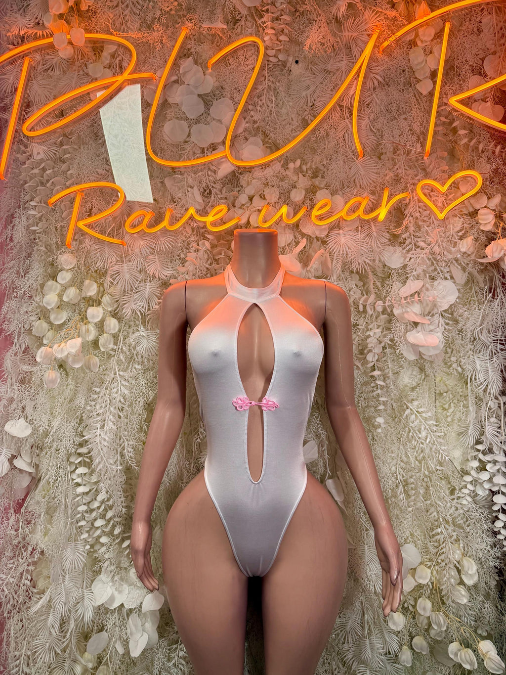 White Bodysuit - Bottle Service Outfit, Rave Festival Clubwear, Sexy One Piece Dancewear