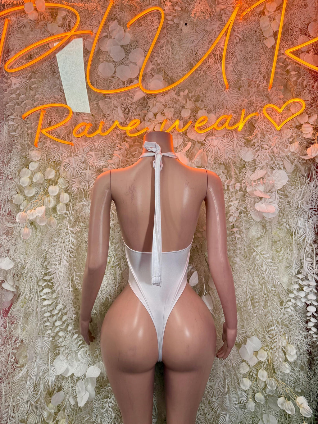 White Bodysuit - Bottle Service Outfit, Rave Festival Clubwear, Sexy One Piece Dancewear - image 2