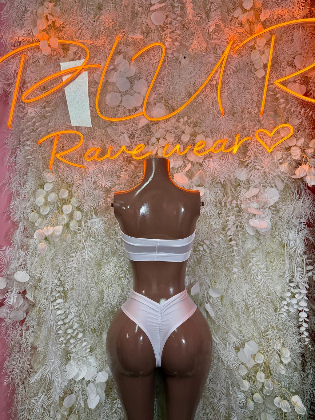 Bartender Outfit White Bikini - Bottle Service Outfit, Rave Festival Clubwear Two Piece Dancewear - image 2