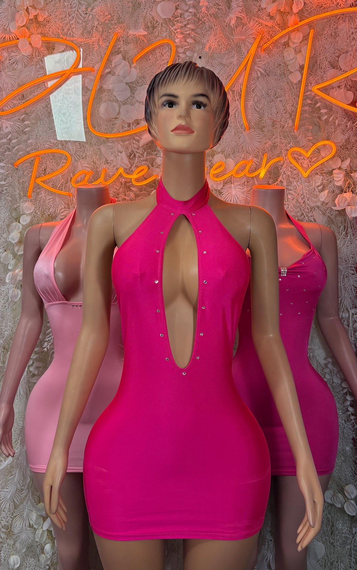 Bartenders Pink Dress Rave Festival Outfit Women - Bartenders Clubwear Bottle Girl Ravewear - image 3