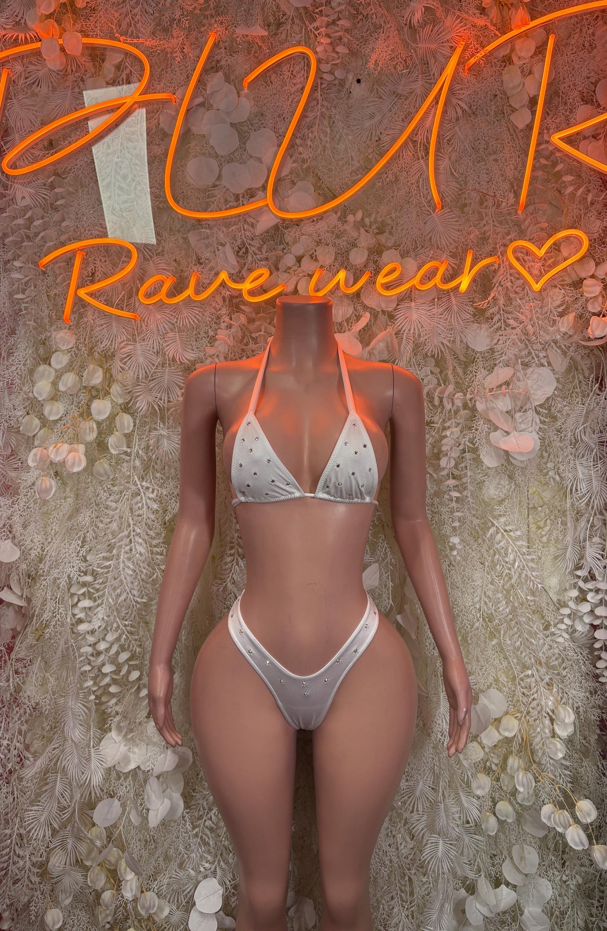 Exotic Dancewear White Metallic Bodysuit Dancewear Rave Wear Festival Outfit