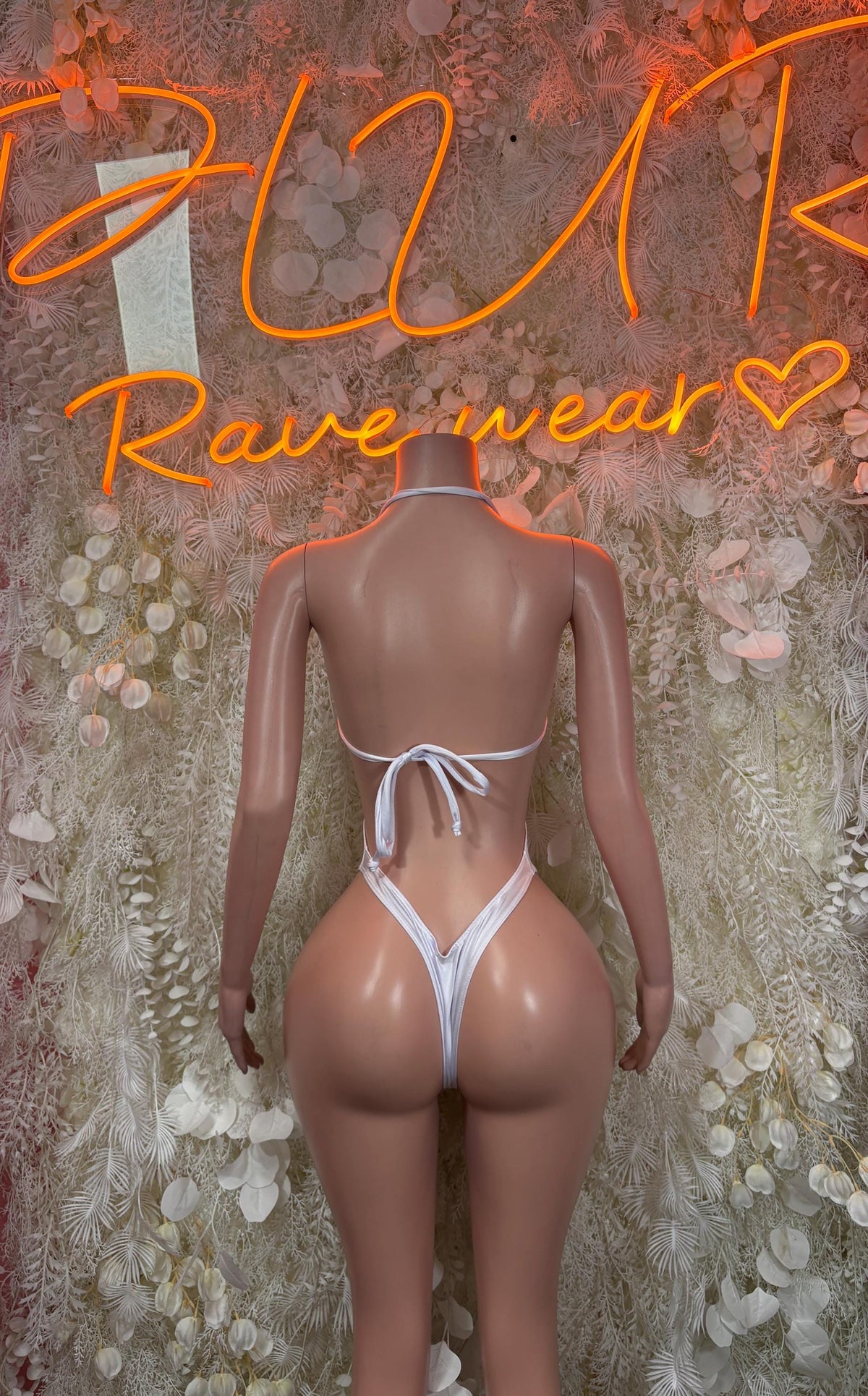 White Festival Bodysuit One Piece Dancewear Rave Wear Festival Outfit - image 2