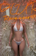 White Festival Bikini Two Piece Dancewear Rave Wear Festival Outfit