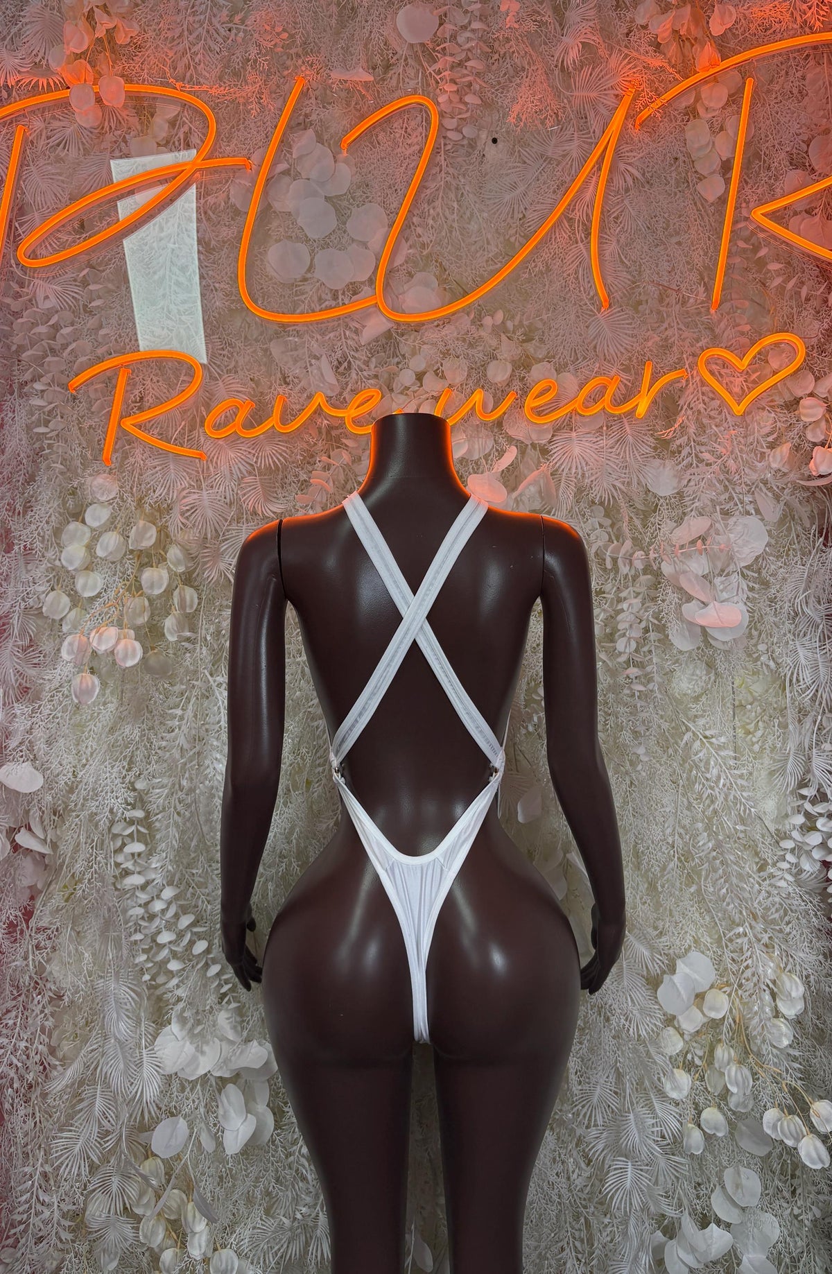 White Bodysuit One Piece Dancewear Rave Wear Festival Outfit Clubwear Women’s Clothing - image 2