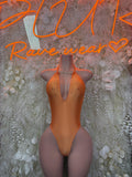 Ravewear Orange Fishnet One-Piece Bodysuit – Summer Festivals & Rave Wear Dancewear