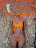 Women’s Bodysuit Orange One-Piece Bodysuit – Summer Festivals & Rave Wear Dancewear