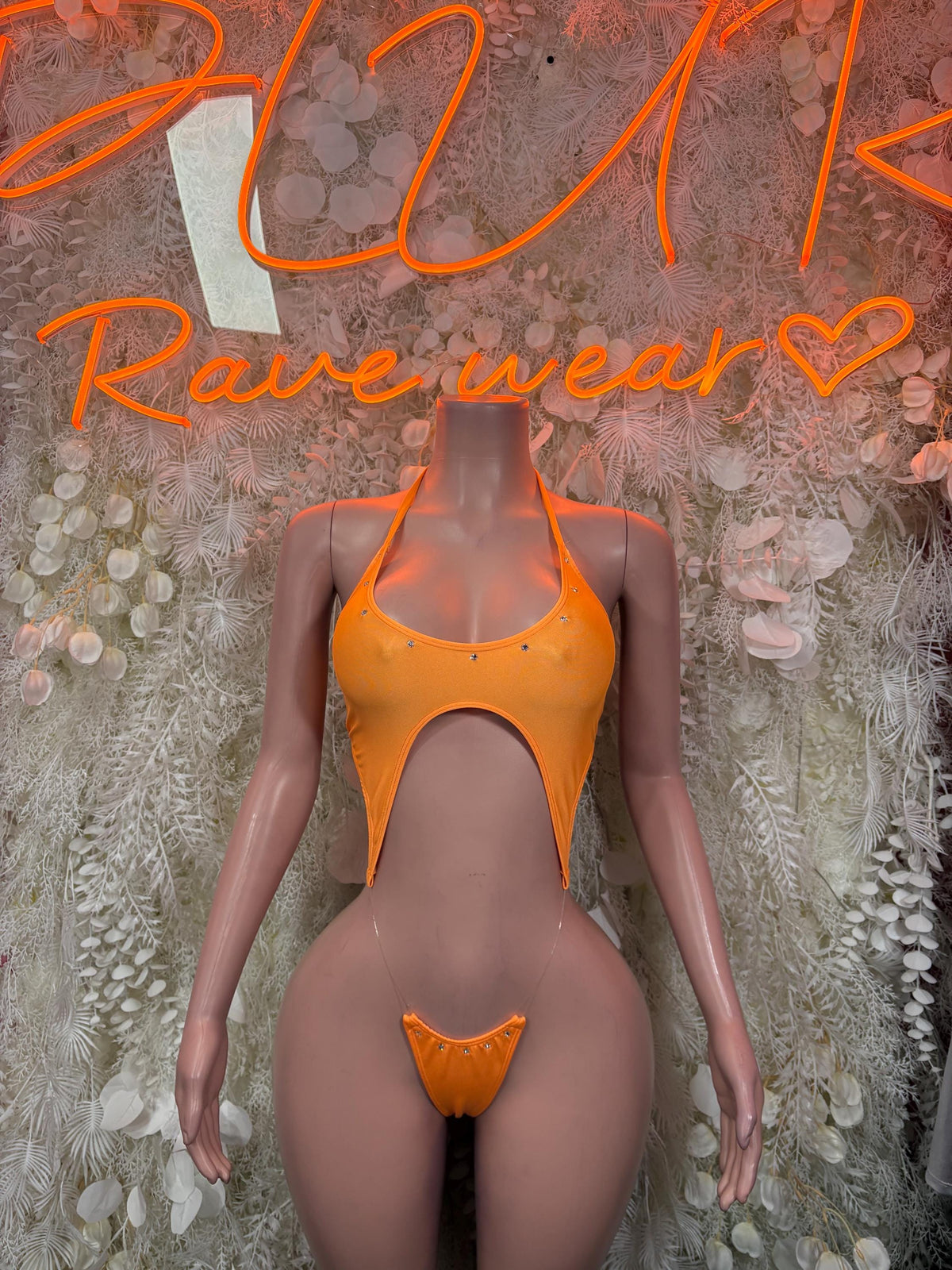 Women’s Bodysuit Orange One-Piece Bodysuit – Summer Festivals & Rave Wear Dancewear