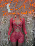 Bottlegirl Bodysuit Pink Crushed Metallic Bodysuit - Exotic Dancewear, Rave Outfit