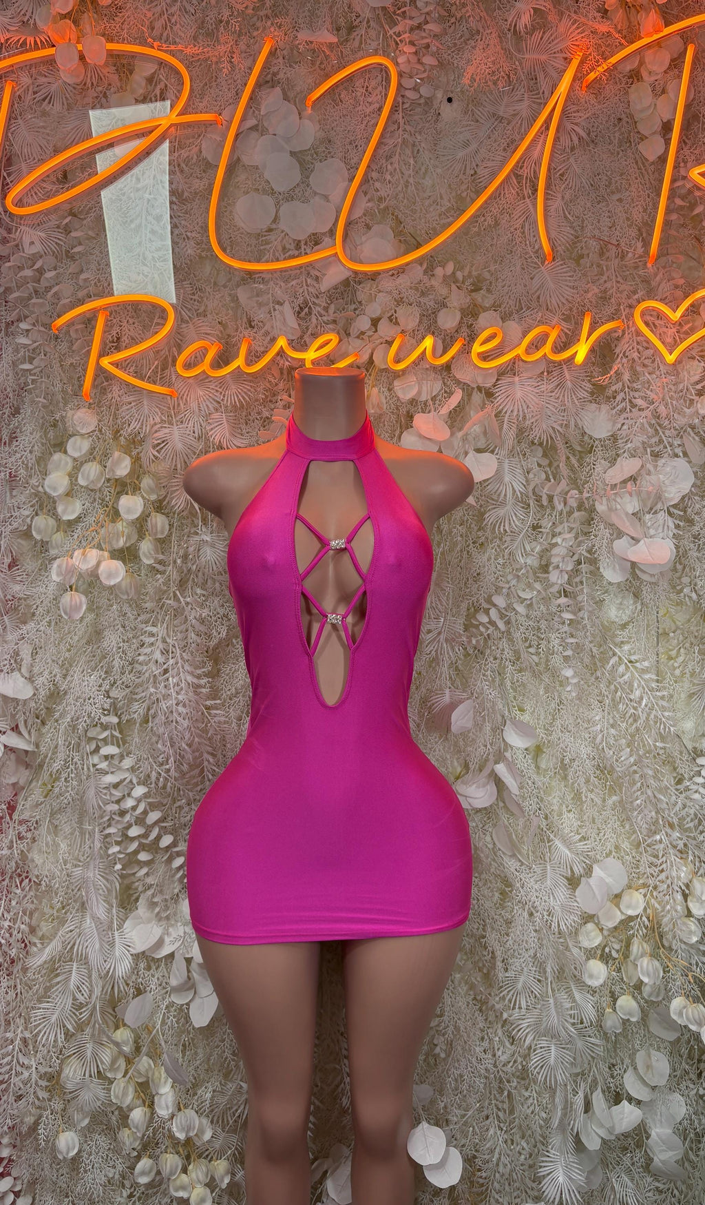 Bartenders Pink Dress Rave Festival Outfit Women - Bartenders Clubwear Bottle Girl Ravewear