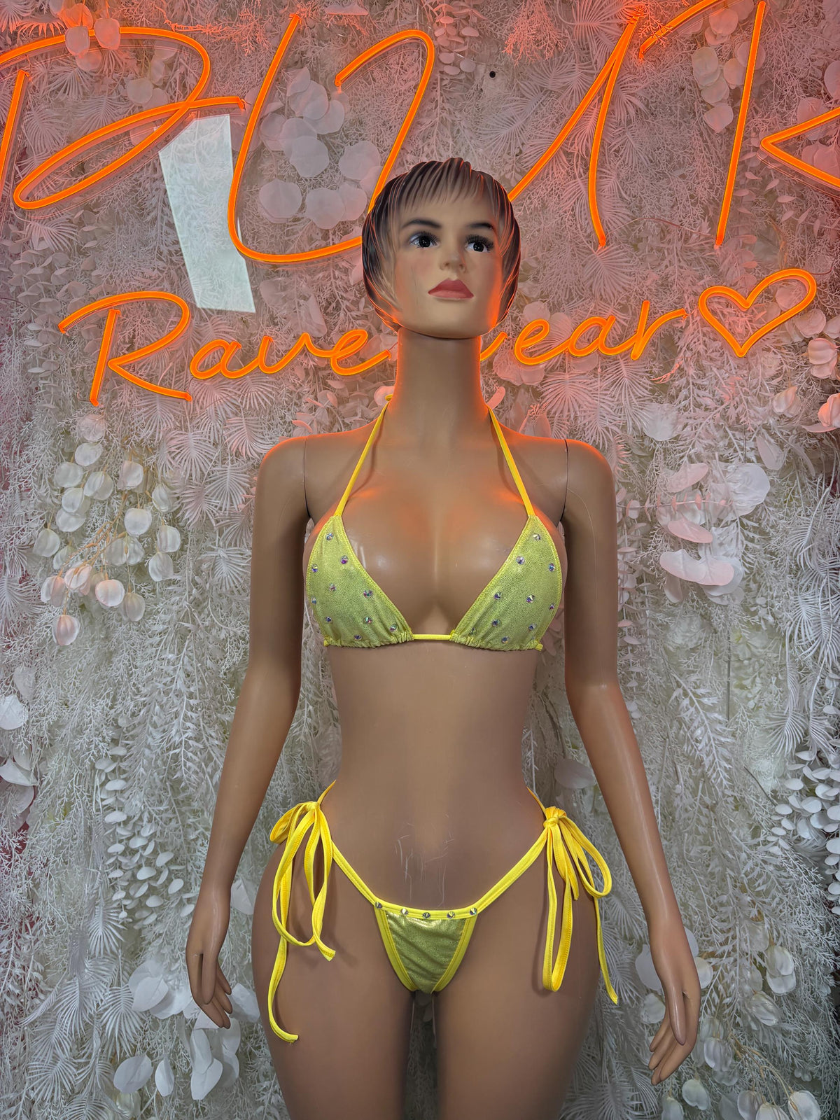 Bikini Yellow Two Piece Ravewear – Exotic Dance Festival Outfit