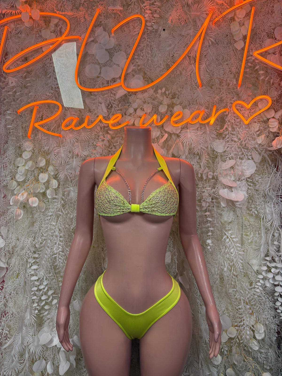 Bikini Yellow Two Piece Ravewear – Exotic Dance Festival Outfit