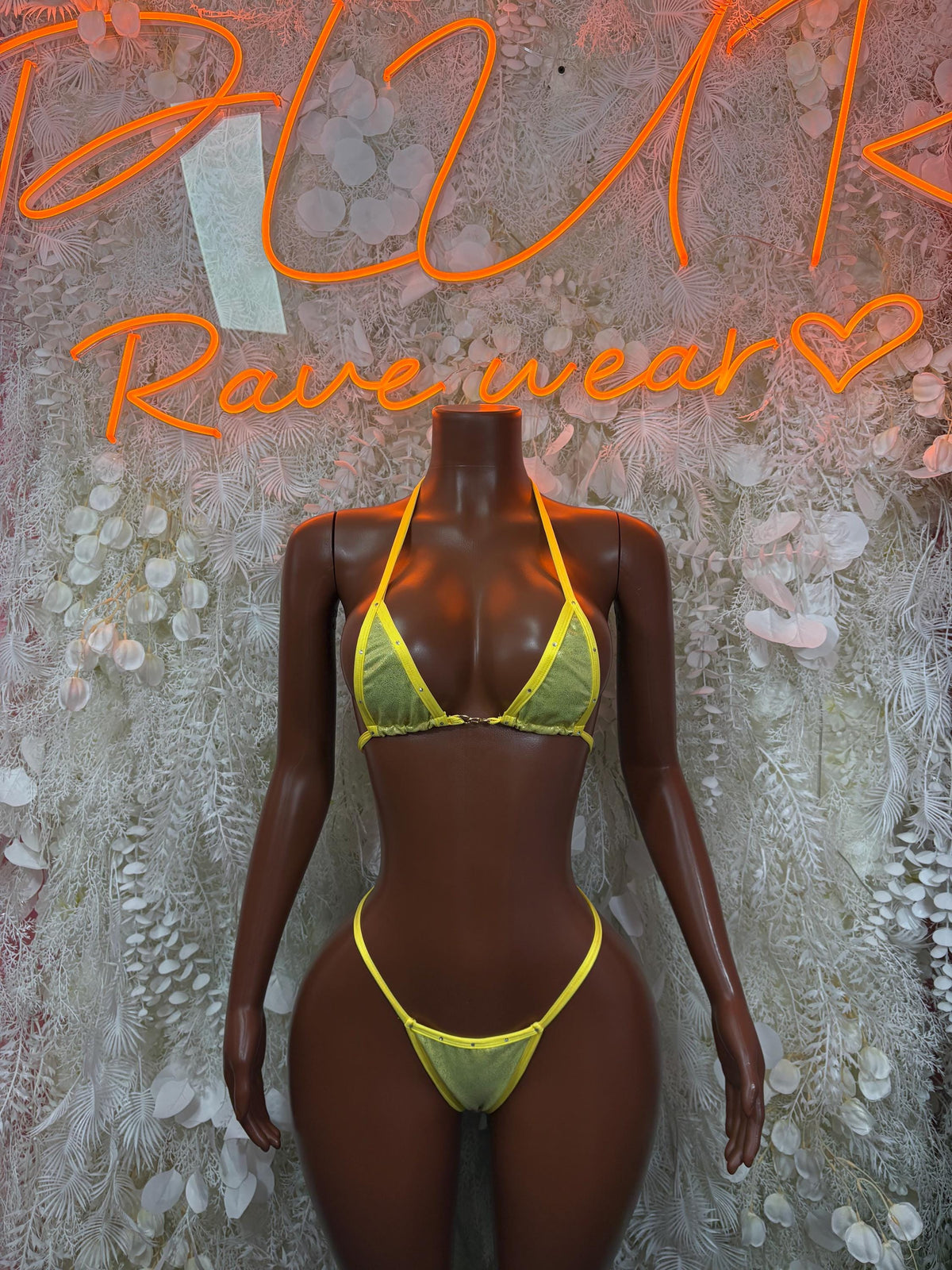 Festival Bikini Yellow Two Piece Set Ravewear – Dancewear Outfit