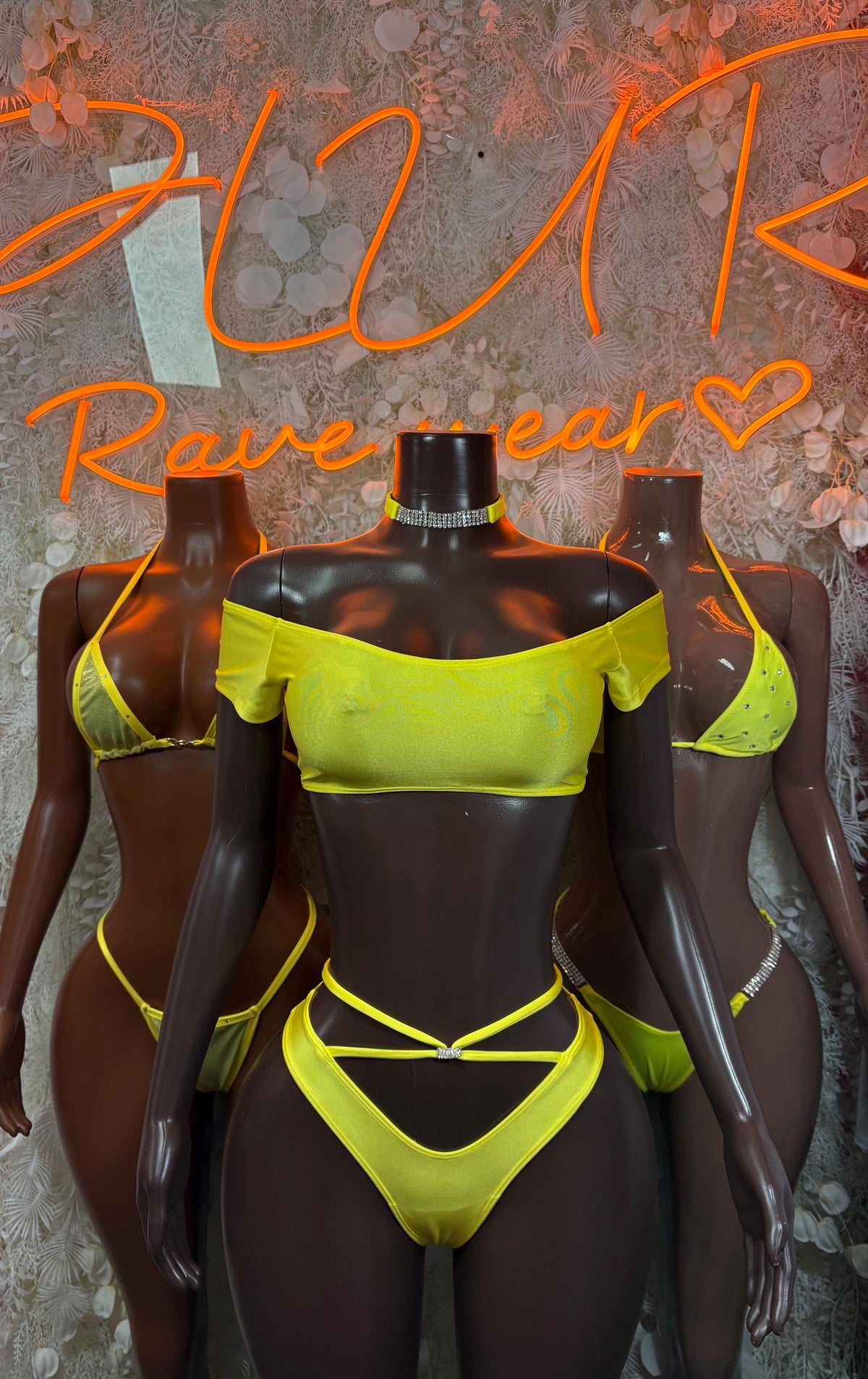 Festival Bikini Yellow Two Piece Set Ravewear – Dancewear Outfit - image 3