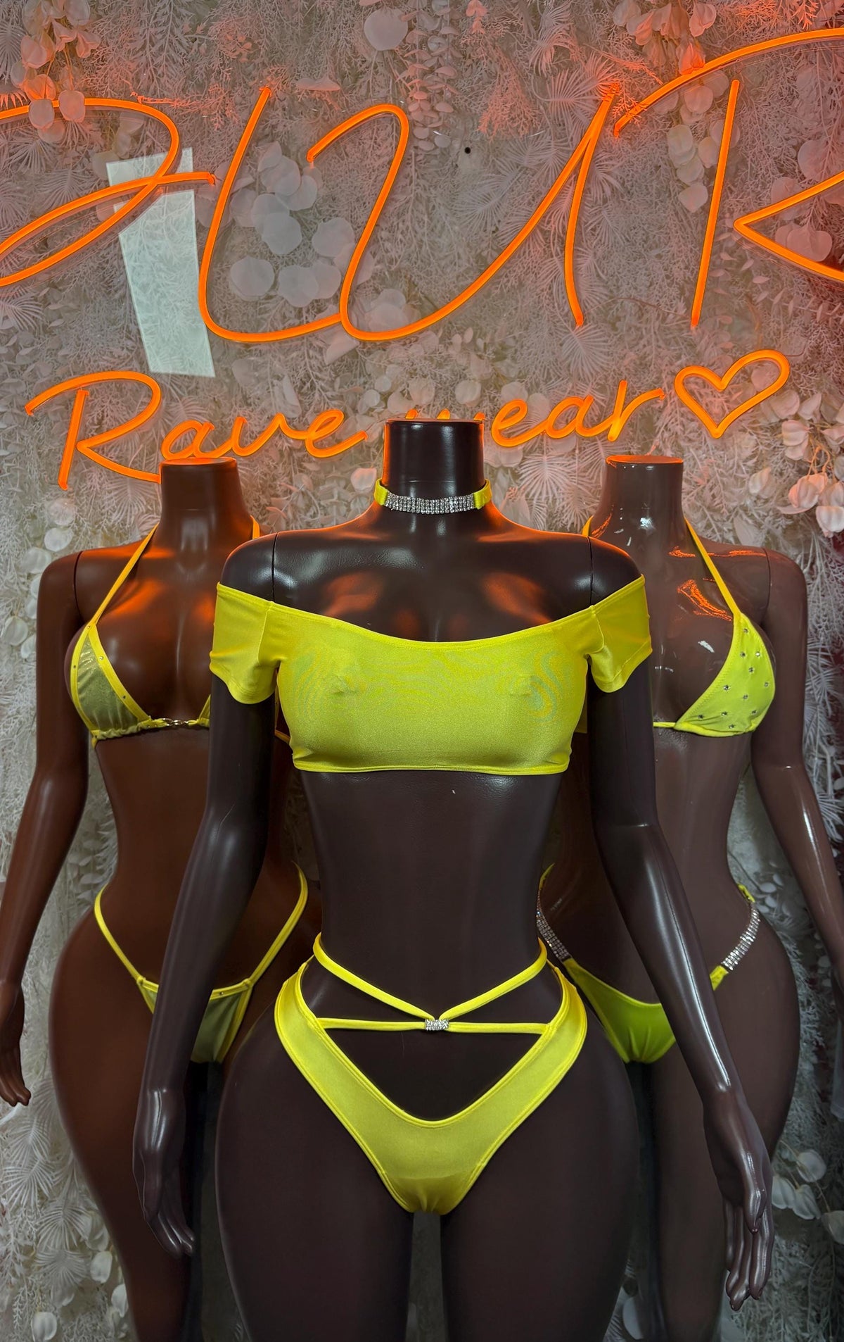 Festival Bikini Yellow Two Piece Set Ravewear – Dancewear Outfit - image 3