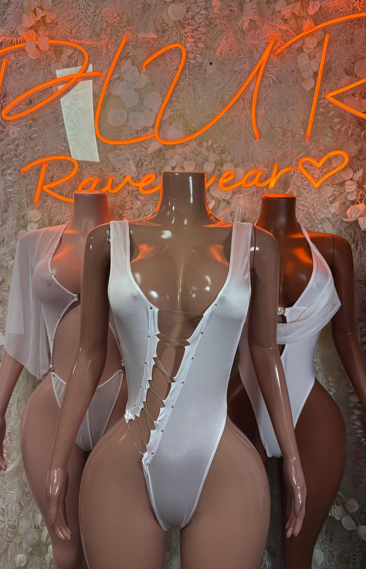 White Bodysuit - Bottle Service Outfit, Rave Festival Clubwear, Sexy One Piece Dancewear - image 2