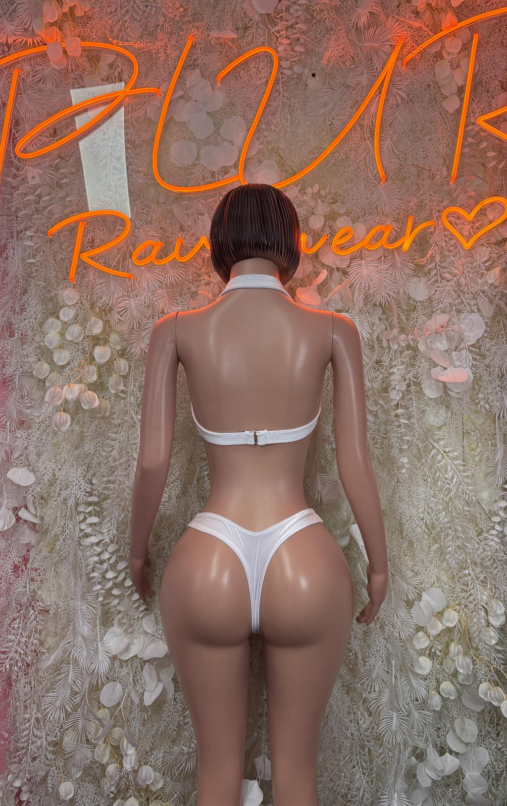White Lace Bikini Two Piece Dancewear Rave Wear Festival Outfit Swimwear - image 2
