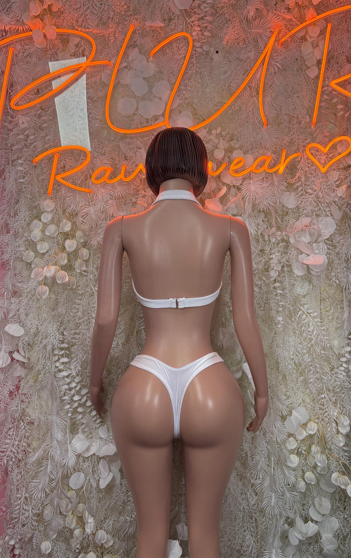 White Lace Bikini Two Piece Dancewear Rave Wear Festival Outfit Swimwear - image 2