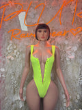 Festival Outfit One-Piece Bodysuit - Neon Green | Exotic Dancewear for Performers, Raves, & Festival Clothing